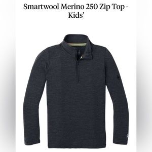 Smartwool  Merino 250 Zip Top dk grey size LARGE kids fits like a 10